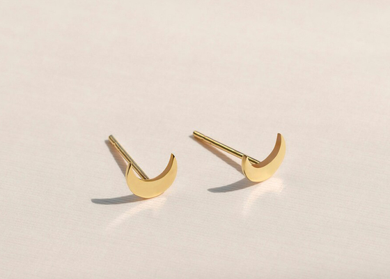 Crescent Shapes 9K Maß ODM Goldder ohrring-6MM für Partei-Geschenk