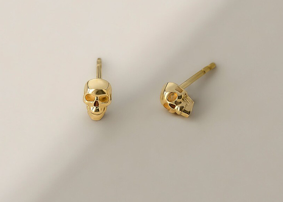 Zinken-Hand der Jahrestags-Goldschädel-Ohrring-3×5MM, die Art ODM einstellt