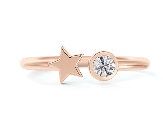 3.5mm runder Moissanite Ring, 0,16 Goldehering ODM des Karat-9k