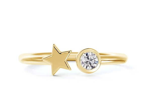 3.5mm runder Moissanite Ring, 0,16 Goldehering ODM des Karat-9k