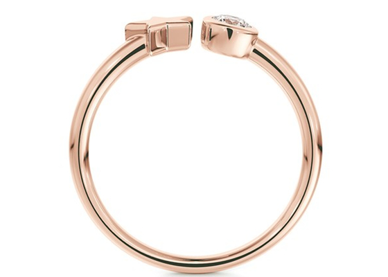 3.5mm runder Moissanite Ring, 0,16 Goldehering ODM des Karat-9k