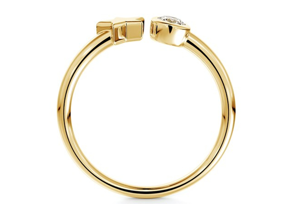 3.5mm runder Moissanite Ring, 0,16 Goldehering ODM des Karat-9k
