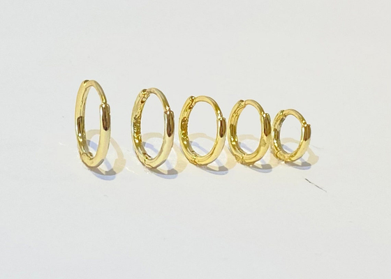 6mm 12mm Gold-9k Huggie-Ohrringe, 10mm Köstlichkeit Huggie-Band-Ohrringe Soem