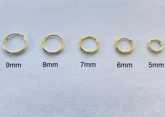6mm 12mm Gold-9k Huggie-Ohrringe, 10mm Köstlichkeit Huggie-Band-Ohrringe Soem