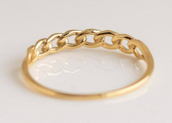 Stapeln Maß-Zinken-der Hand des Gold9k Ring-2.0MM, die Art Soem einstellt