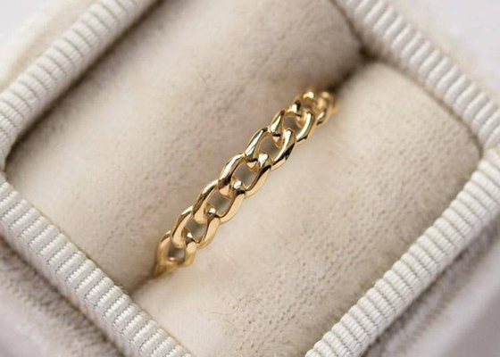 Stapeln Maß-Zinken-der Hand des Gold9k Ring-2.0MM, die Art Soem einstellt