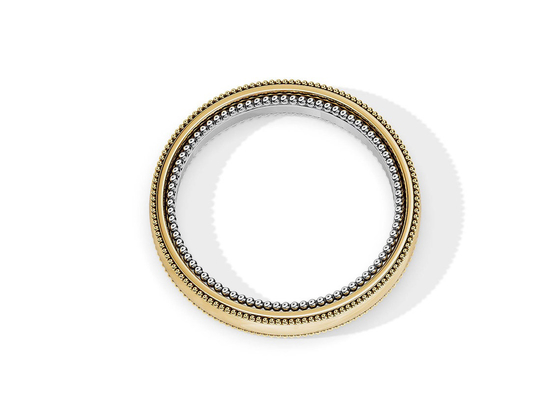 ODM 2 Tone Gold Engagement Rings, 4MM 5MM 6MM Goldhochzeits-Band-Ring Soem