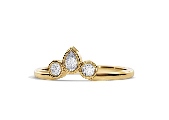 V-förmiges Band der Heirats-0.4CT mit Verlobungsring, 2MM stapelbares Diamond Rings Soem