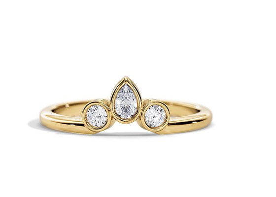 V-förmiges Band der Heirats-0.4CT mit Verlobungsring, 2MM stapelbares Diamond Rings Soem