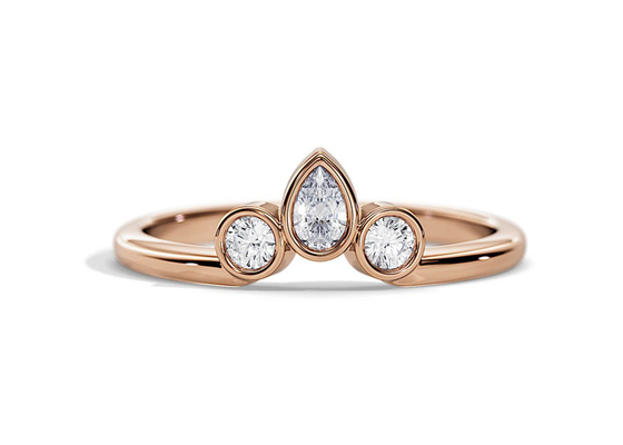 V-förmiges Band der Heirats-0.4CT mit Verlobungsring, 2MM stapelbares Diamond Rings Soem