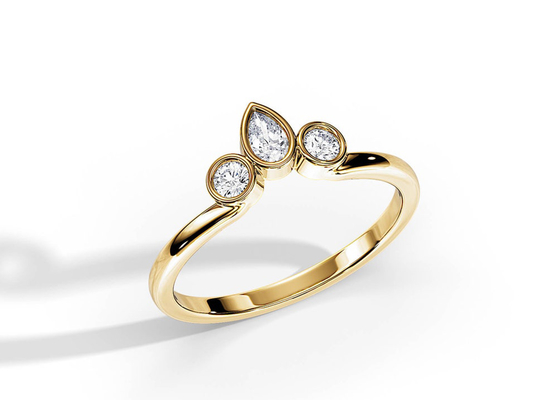 V-förmiges Band der Heirats-0.4CT mit Verlobungsring, 2MM stapelbares Diamond Rings Soem