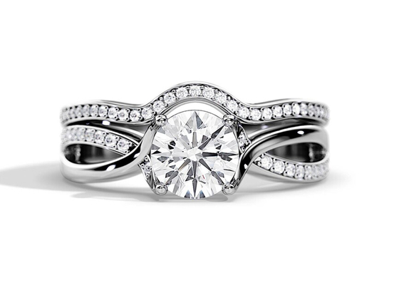 Durchschnitts-Farbe 1.25ct Rose Gold Moissanite Engagement Rings VS1 SI1 SI2