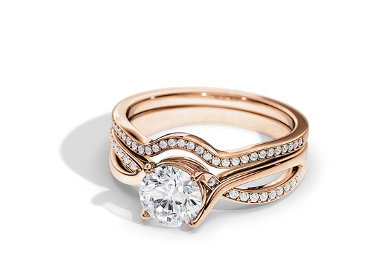 Durchschnitts-Farbe 1.25ct Rose Gold Moissanite Engagement Rings VS1 SI1 SI2
