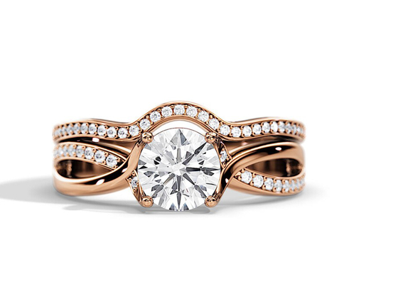 Durchschnitts-Farbe 1.25ct Rose Gold Moissanite Engagement Rings VS1 SI1 SI2