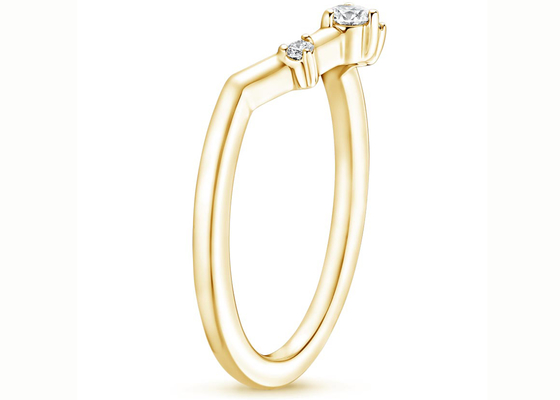 Schmuck der Größen-1.3mm-2.2mm gelbes des Gold14k mit 0.05ct drei Stons