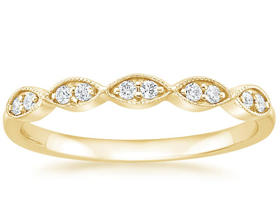 Marquise Shapes 14K Größen-Stange gelbes Golddes schmuck-Ring-1mm-2mm, die Art einstellt