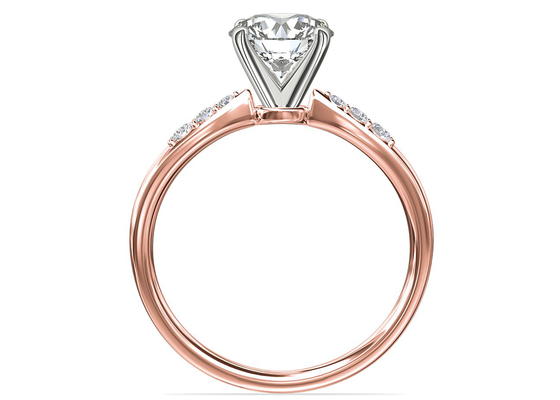 Silber Ring With 3.6ct der Greifer-Einstellungs-9K Rundschnitt Labordiamanten