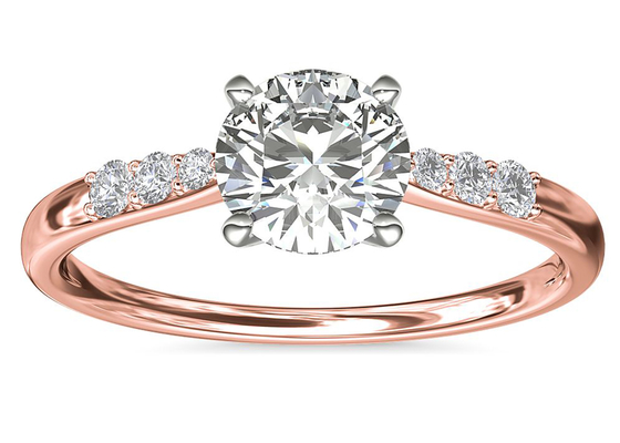 Silber Ring With 3.6ct der Greifer-Einstellungs-9K Rundschnitt Labordiamanten