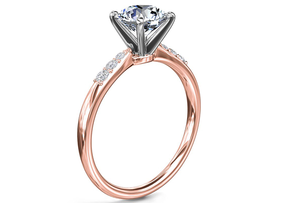 Silber Ring With 3.6ct der Greifer-Einstellungs-9K Rundschnitt Labordiamanten