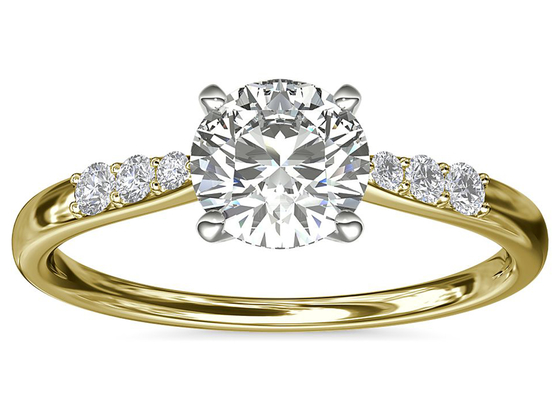 Runde Form 9K versilbern weißen Moissanite Stein Ring Withs 6MM 1.0ct