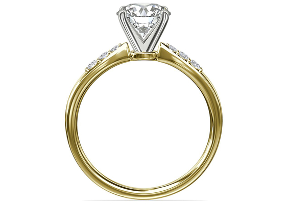 Runde Form 9K versilbern weißen Moissanite Stein Ring Withs 6MM 1.0ct