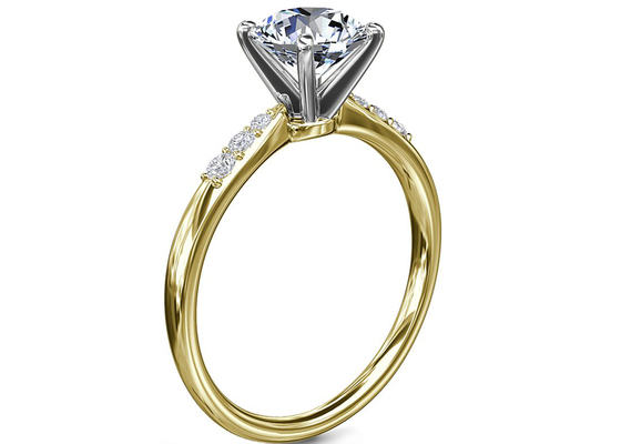 Runde Form 9K versilbern weißen Moissanite Stein Ring Withs 6MM 1.0ct