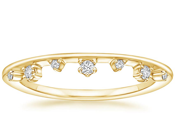 Aalternating sortiert gelben Schmuck-Ring Withs 0.15ct VS1 2mm des Gold14k natürlichen Diamanten