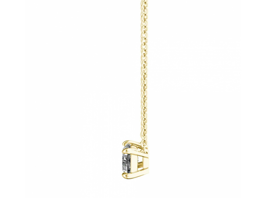 Stangenbrot schnitt Halsketten des Gold14k mit Patience-Diamanten 0.5ct 5×7mm