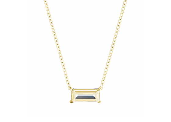 Stangenbrot schnitt Halsketten des Gold14k mit Patience-Diamanten 0.5ct 5×7mm