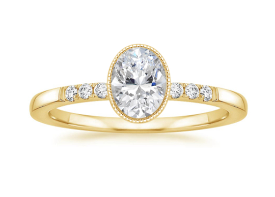 Gelbes Gold Diamond Ring, ovales Labor-Diamond Engagement Ring Soem-ODM der Frauen-10k