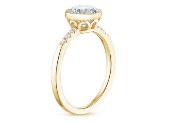 Gelbes Gold Diamond Ring, ovales Labor-Diamond Engagement Ring Soem-ODM der Frauen-10k