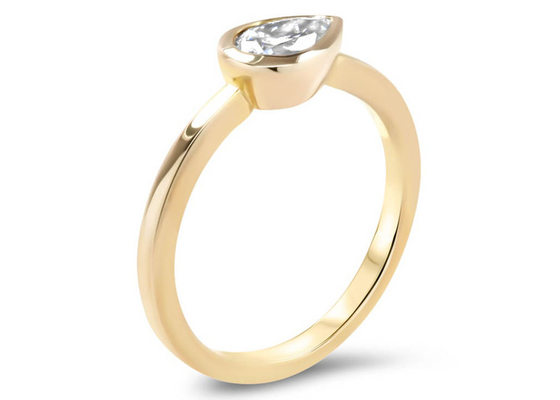Ehering des gelbes Gold0.77ct, ODM-Einfassungs-Satz-Verlobungsring für Dame