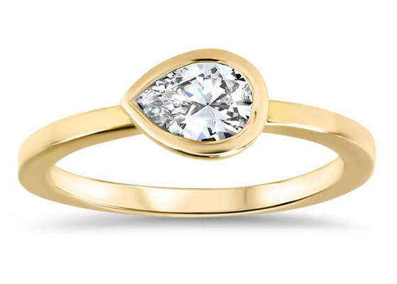 Ehering des gelbes Gold0.77ct, ODM-Einfassungs-Satz-Verlobungsring für Dame