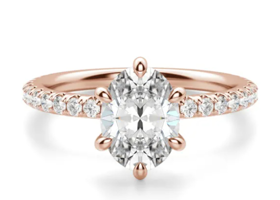 Zinke stellte Art Stein 9k-Silber-Ring Rose Gold Material Withs 1.5carat 6×8mm ein