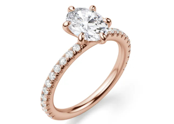 Zinke stellte Art Stein 9k-Silber-Ring Rose Gold Material Withs 1.5carat 6×8mm ein