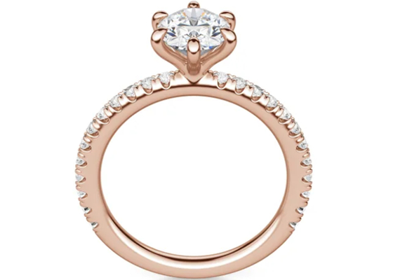 Zinke stellte Art Stein 9k-Silber-Ring Rose Gold Material Withs 1.5carat 6×8mm ein