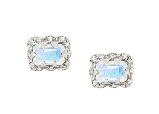 5×7MM Emerald Cut Diamond Earrings With besprühten Diamanten für Geschenk