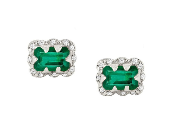 5×7MM Emerald Cut Diamond Earrings With besprühten Diamanten für Geschenk