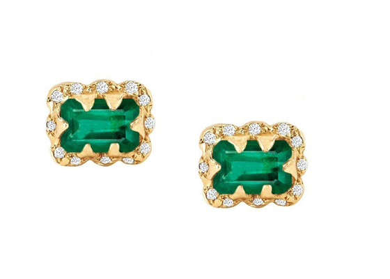 5×7MM Emerald Cut Diamond Earrings With besprühten Diamanten für Geschenk