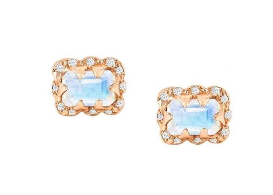 5×7MM Emerald Cut Diamond Earrings With besprühten Diamanten für Geschenk