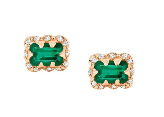 5×7MM Emerald Cut Diamond Earrings With besprühten Diamanten für Geschenk