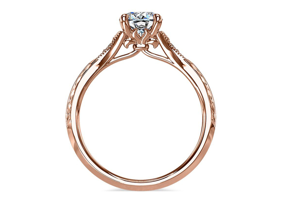 Gold Labor gewachsener Moissanite Ring Dia RD6mm 0.8ct 14K Roose für die Heirat