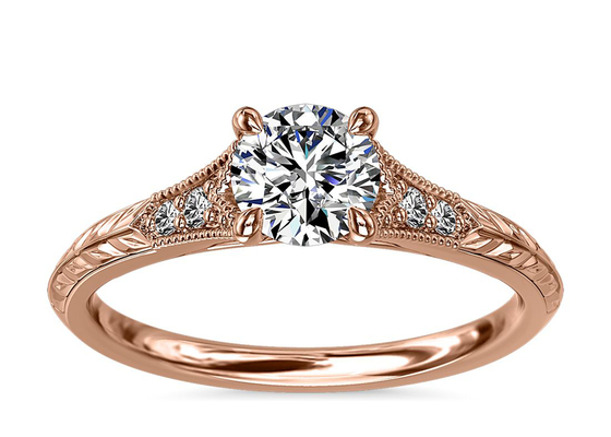 Gold Labor gewachsener Moissanite Ring Dia RD6mm 0.8ct 14K Roose für die Heirat