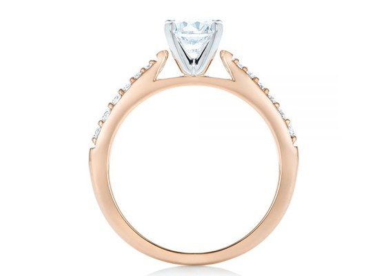 Greifer, der Größe Rose Gold Moissanite Band Ringss 5.5MM Soem-ODM einstellt