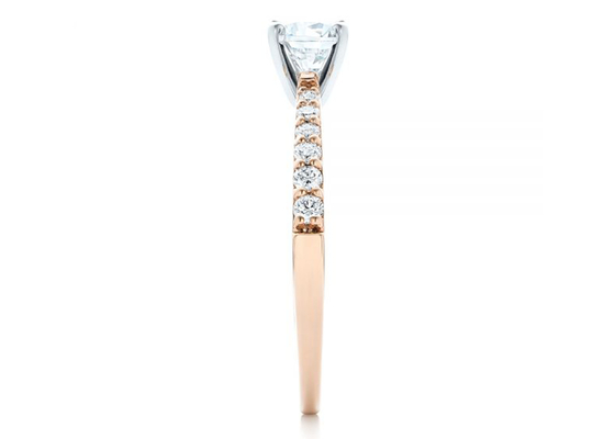 Greifer, der Größe Rose Gold Moissanite Band Ringss 5.5MM Soem-ODM einstellt