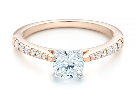 Greifer, der Größe Rose Gold Moissanite Band Ringss 5.5MM Soem-ODM einstellt