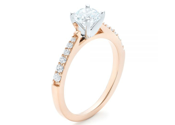 Greifer, der Größe Rose Gold Moissanite Band Ringss 5.5MM Soem-ODM einstellt