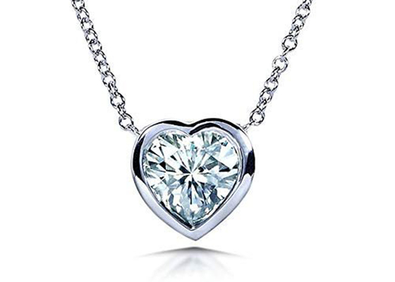 Halsketten-Herz-Einfassungsart 16inch 14K Goldmit 6x6mm Moissanite
