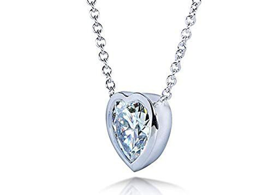 Halsketten-Herz-Einfassungsart 16inch 14K Goldmit 6x6mm Moissanite