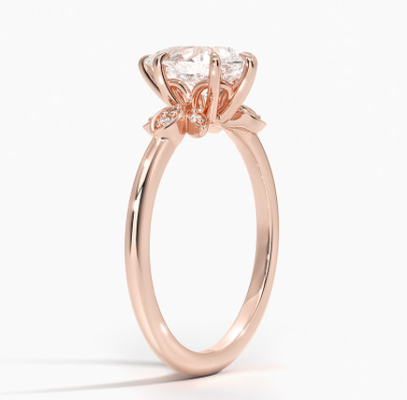 Schmuck-Goldring 14K 0.77ct Rose Gold Pear Cut Wedding Moissanite
